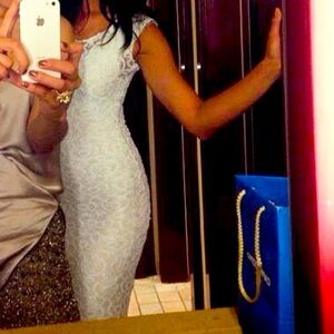 Elegant Italian White Lace Midi Dress from Positano, Italy 🇮🇹